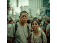 享受著簡(jiǎn)單快樂的60后范明三里屯之行