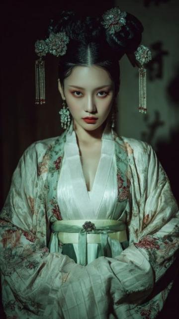 鮑蕾母女三人古裝寫真顏值爆表，貝兒簡直是陸毅翻版！網(wǎng)友們都在討論這對母女的五官和身材。